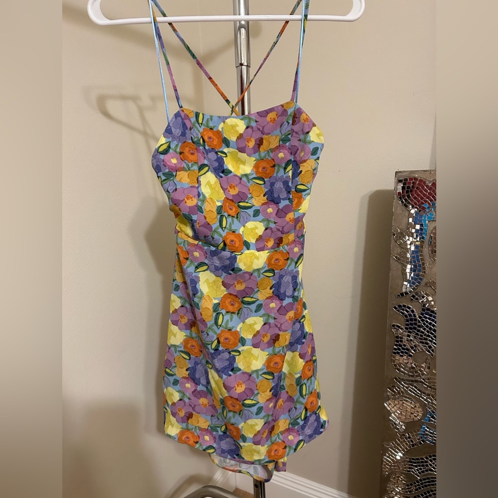 Zara floral romper skort dress
